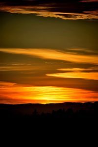 Scenic view of landscape against sky during sunset