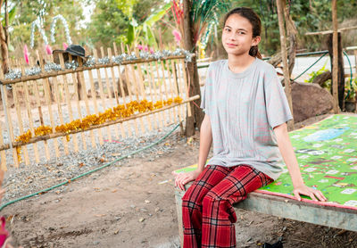 Beautiful girl, model, asian white teen, gardening, forest, nature, thailand