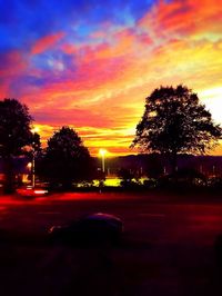 View of road at sunset