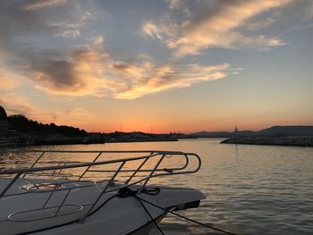 Scenic view of the adriatic sea against sky during sunset on corfu island greece 