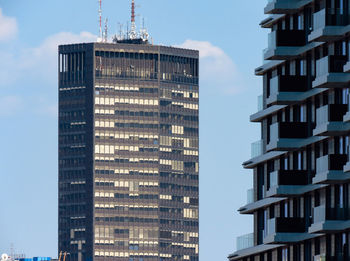 Low angle view of buildings against sky