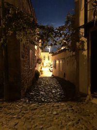 Narrow alley amidst buildings in city