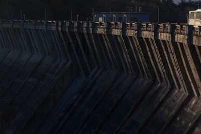 Row of wood at night