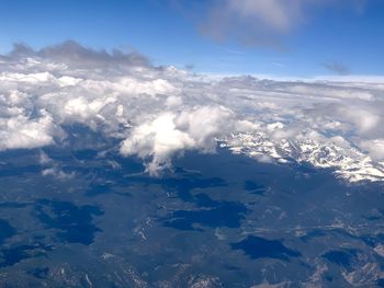 Aerial view of sea against sky