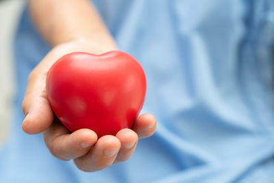 Midsection of woman holding tomatoes