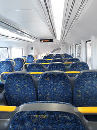 View of empty seats in bus