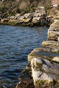 Rocks in sea