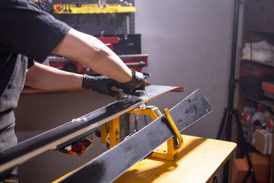 Man working on metal