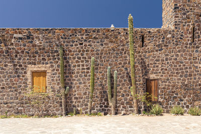 Exterior of old building against clear sky