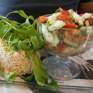 Close-up of served food on plate