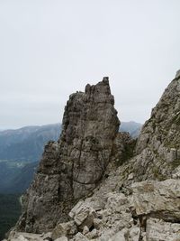 Rock formations on landscape against clear sky