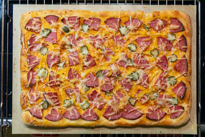 Full frame shot of pizza