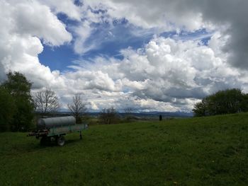 Scenic view of field against sky