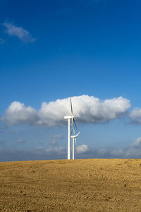 Green energy produced with windmills in the mountains of catalonia