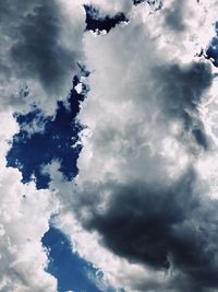 Low angle view of clouds in sky