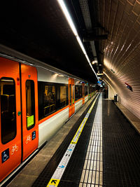 Metro train in barcelona spain