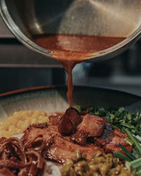 Close-up of meat in plate