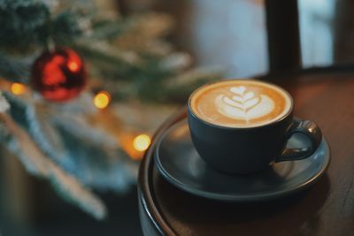 Close-up of coffee on table