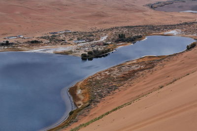 High angle view of land