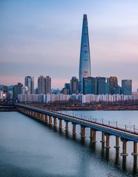 Bridge over river in city