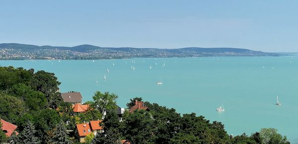 High angle view of sea against sky