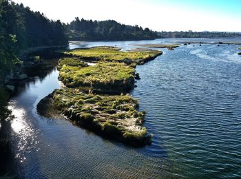 Scenic view of river against sky