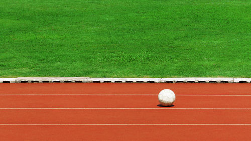 High angle view of ball on field