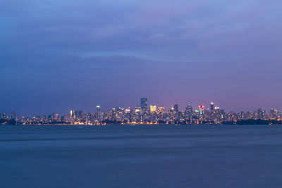 Illuminated city at night