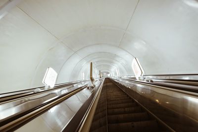 Elevated view of escalator