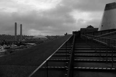 Empty road against cloudy sky