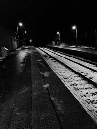 Railroad track at night