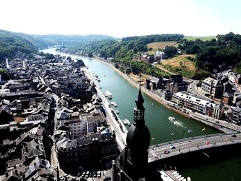 High angle view of city