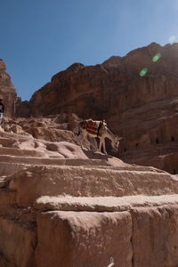 Low angle view of rock formations