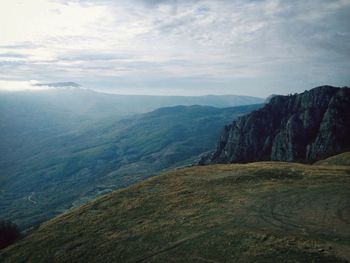 Scenic view of mountains against sky