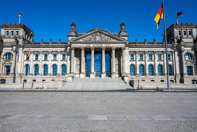 Front view of the famous german reichstag in berlin