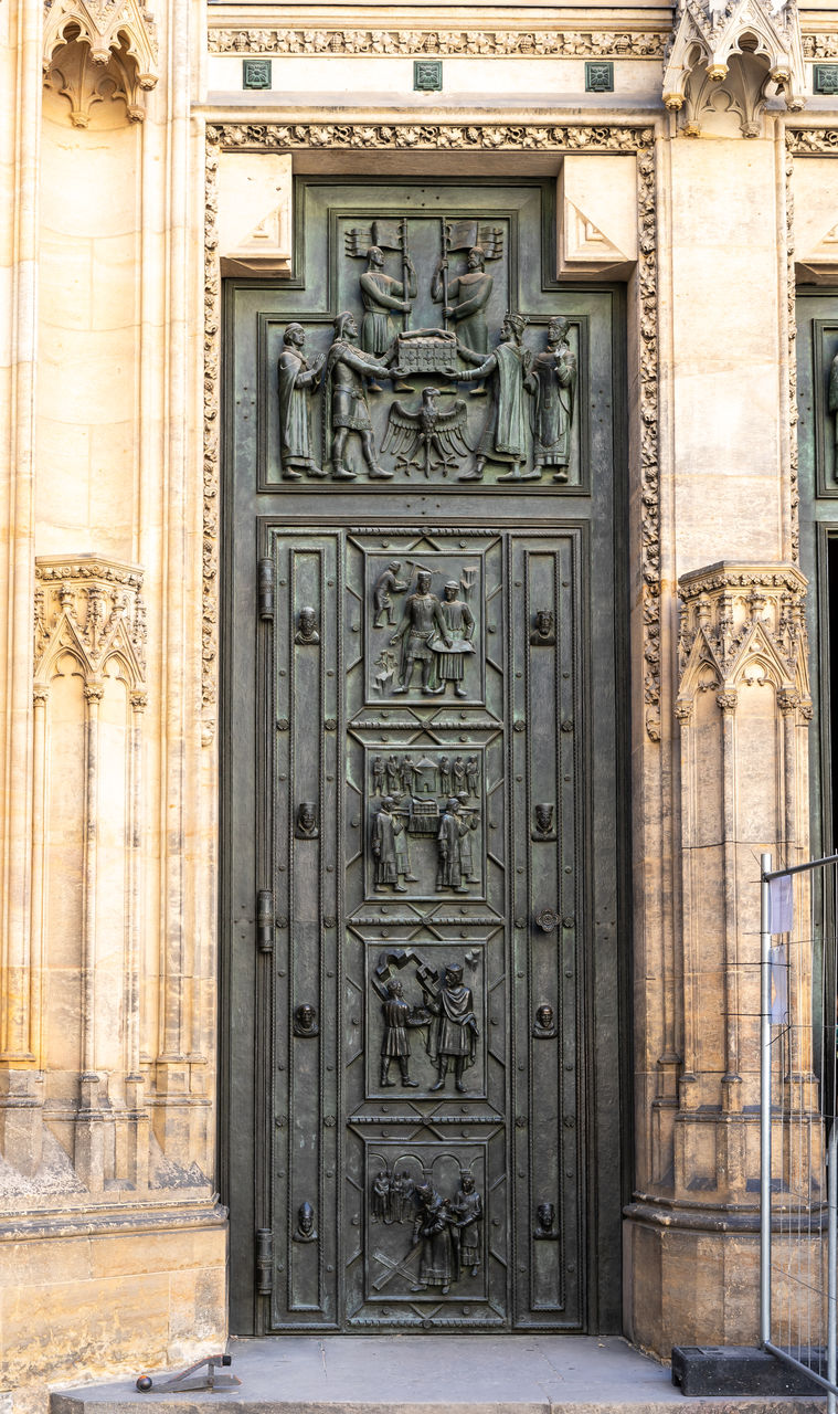 architecture, entrance, built structure, door, building exterior, building, history, the past, closed, no people, facade, travel destinations, day, craft, ornate, security, protection, outdoors, ancient, tourism, city, iron, old, creativity, ancient history, travel, pattern, religion, doorway