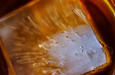 High angle view of ice cream in glass
