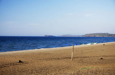 Scenic view of beach against sky