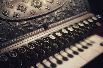 Close-up of old typewriter