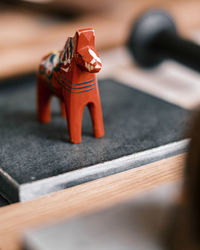 Close-up of toy on table