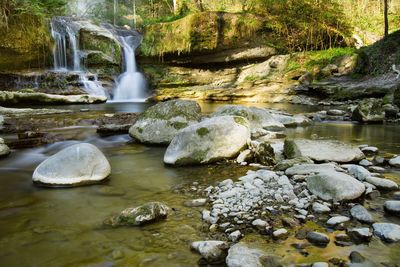View of stream in waterfall