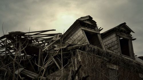 Low angle view of built structure against sky