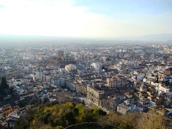 Aerial view of granada from the alhambra