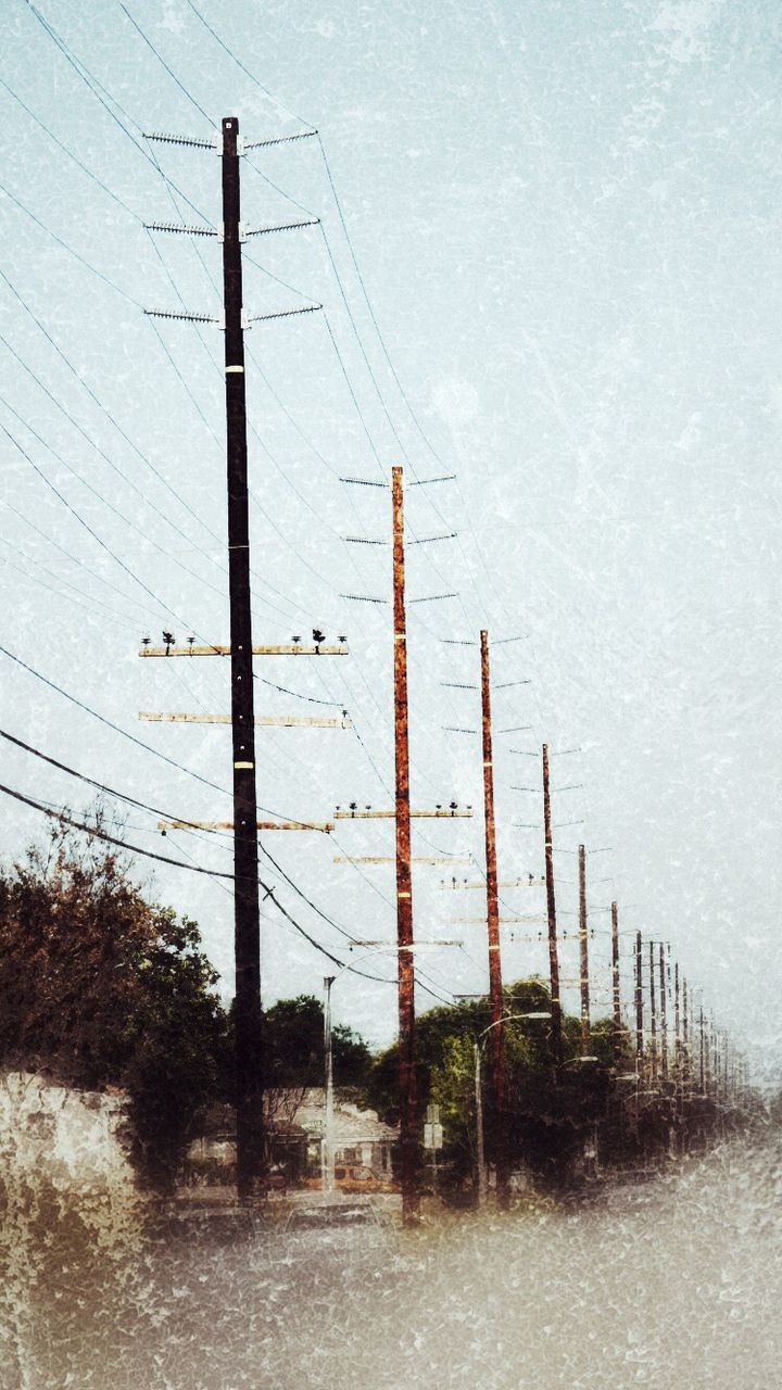 power line, electricity pylon, power supply, electricity, fuel and power generation, connection, cable, power cable, sky, day, outdoors, nature, no people, weather, complexity, landscape, tranquility, tranquil scene, beauty in nature