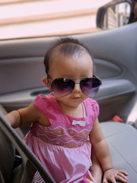 Cute girl in car