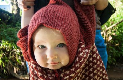 Close-up portrait of cute baby girl