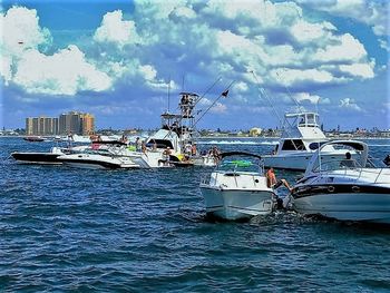 Boats in harbor