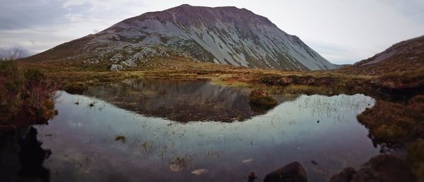 Reflection of mountains in lake