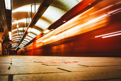 Blurred motion of railroad station