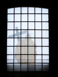 View of building through window